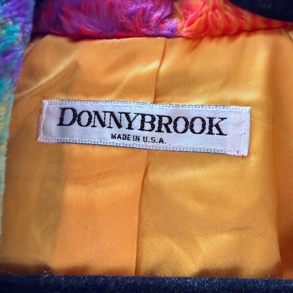 Vintage 1980's Donny Brook Faux Fur Decorative Pattern Coat Jacket - Picture 3 of 6